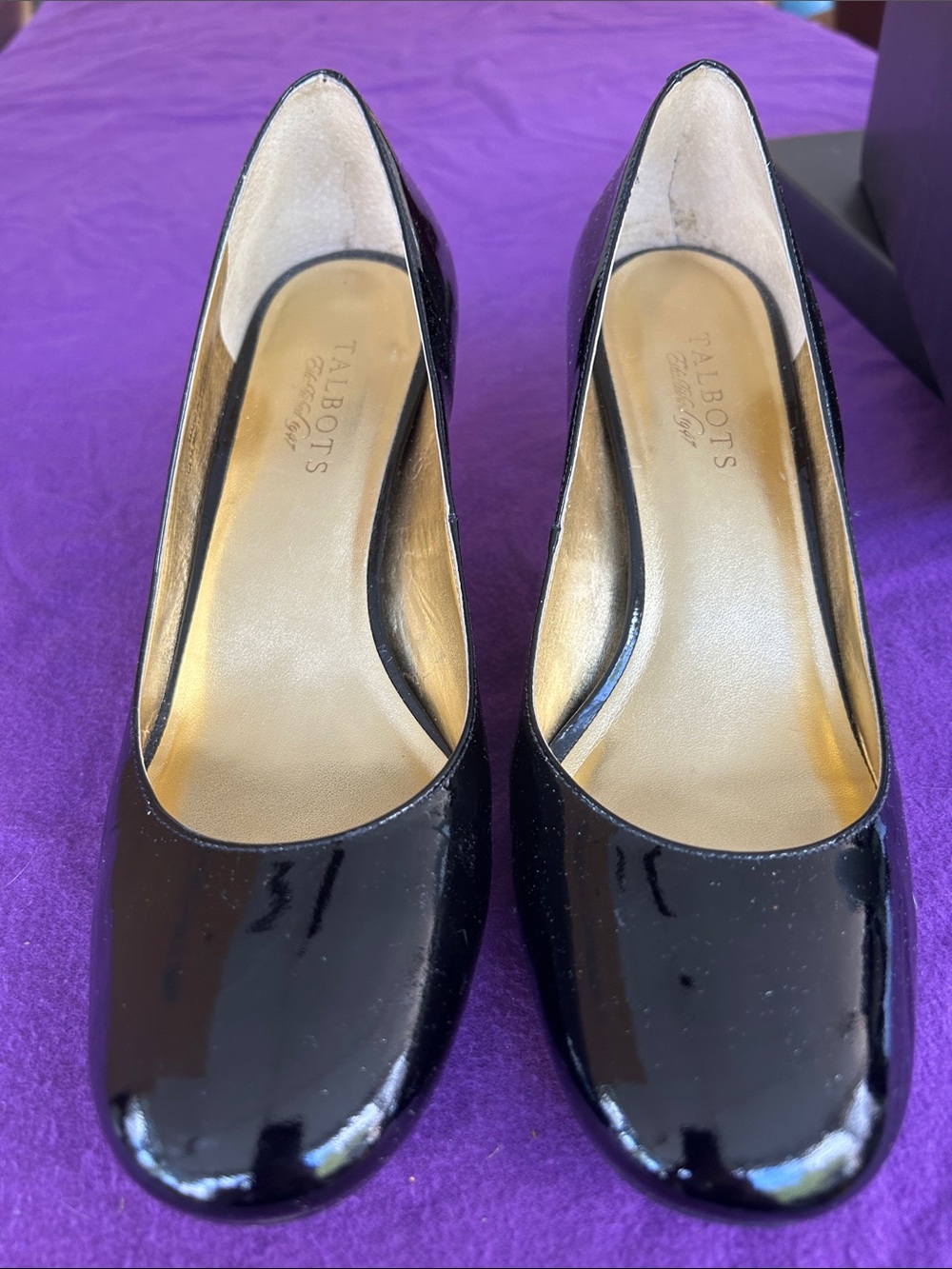 Talbots Black Patent Leather Round-Toe Pumps